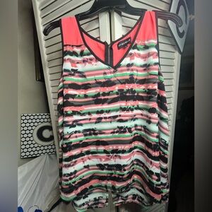 MY MICHELLE vibrant color Floral Striped Blouse